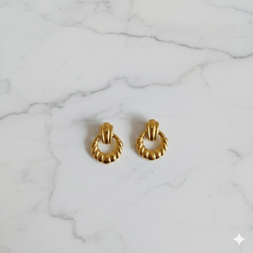 Stainless Steel Elegant Gold Hoop Earrings
